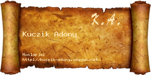 Kuczik Adony névjegykártya